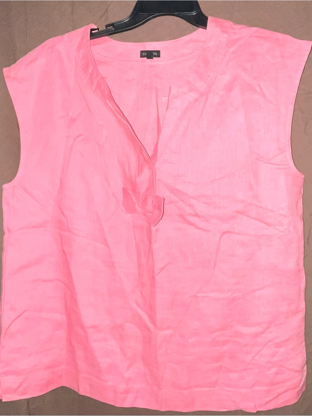 Talbots Hot Pink V-Neck Sleeveless Linen Tunic